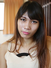 19 year old horny Thai ladyboy does a striptease for white tourist